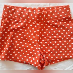 Red Old Navy Shorts with white hearts, Size Medium, super cute